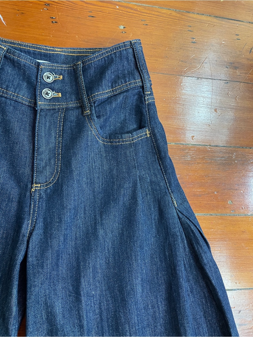 Anthropologie Pilcro Dramazzo Ultra Wide-Leg Jeans Palazzo Denim Sz 25 🧡🎀 - Picture 12 of 15